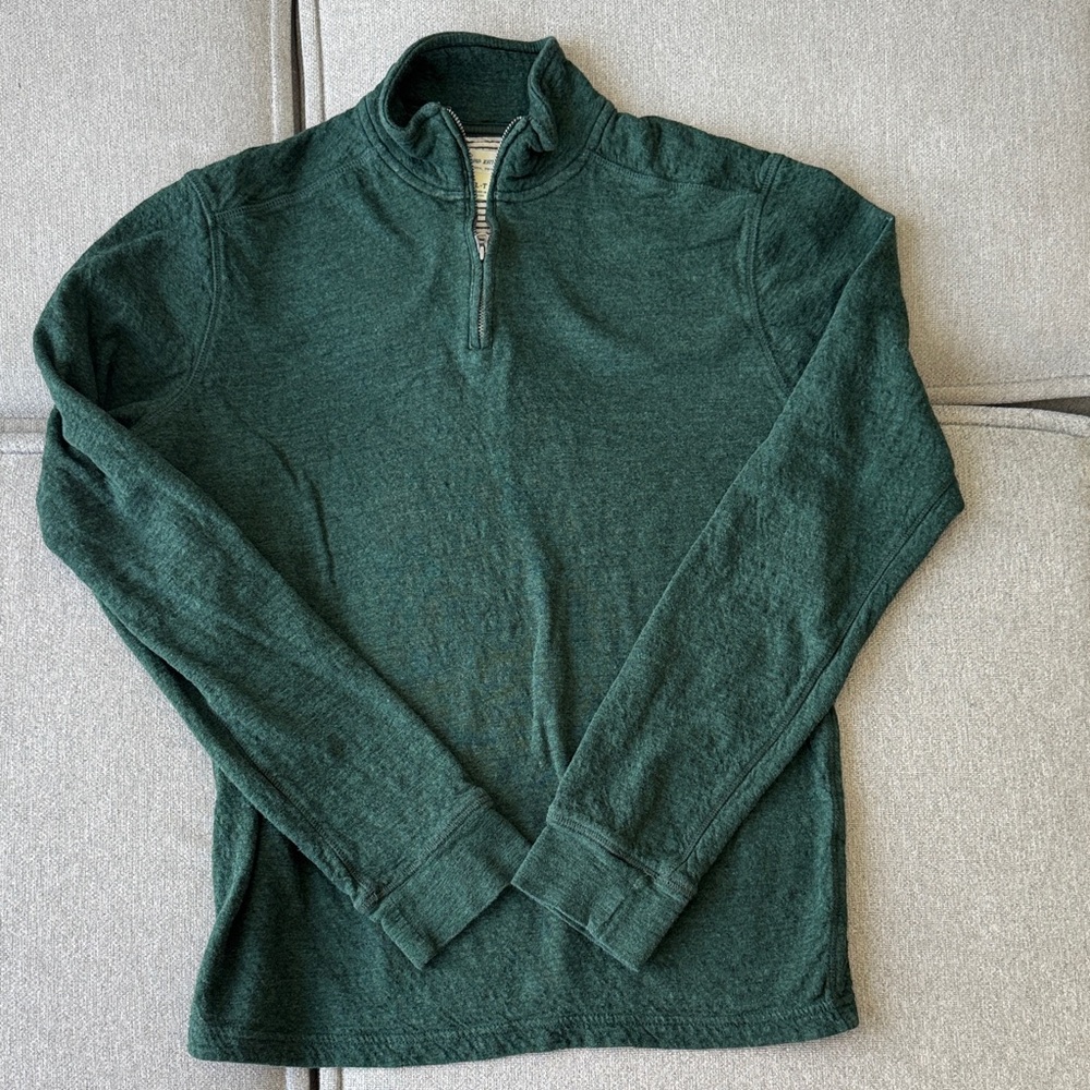 J. Crew Men's Dark Green Quarter-Zip Sweater